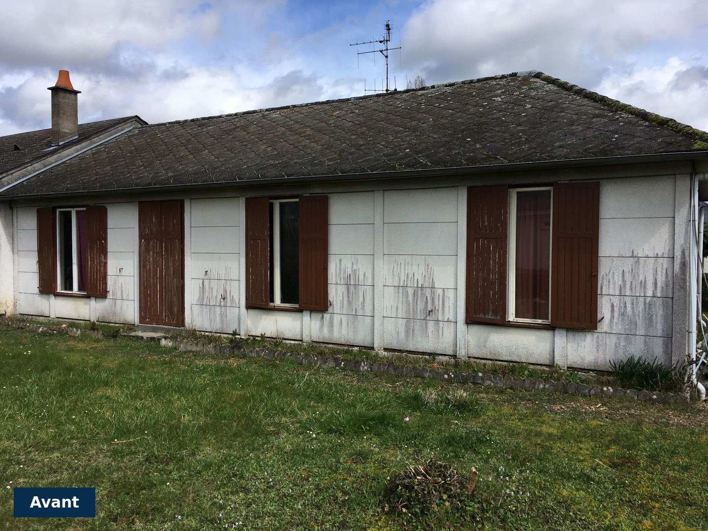 Façade avant isolation extérieure en Touraine