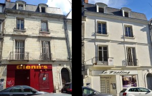 Taille de pierre, enduit à la chaux - rue Jules Favre à Tours 37