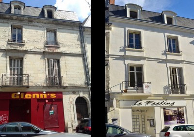 Taille de pierre, enduit à la chaux - rue Jules Favre à Tours 37